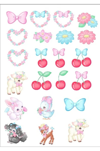 Sevimli Kurdeleli Sticker Set