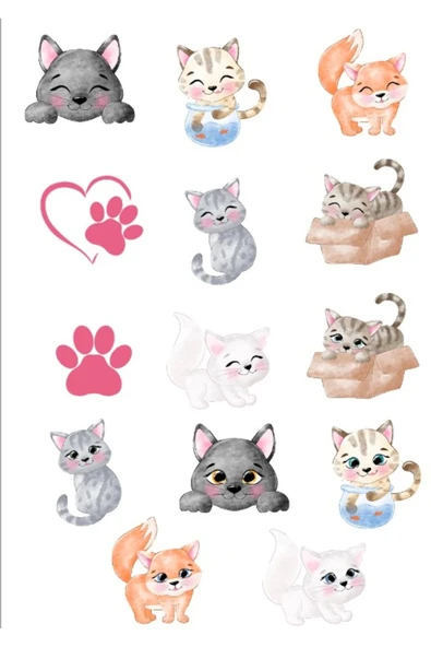 Sevimli Kedi Sticker Set 2