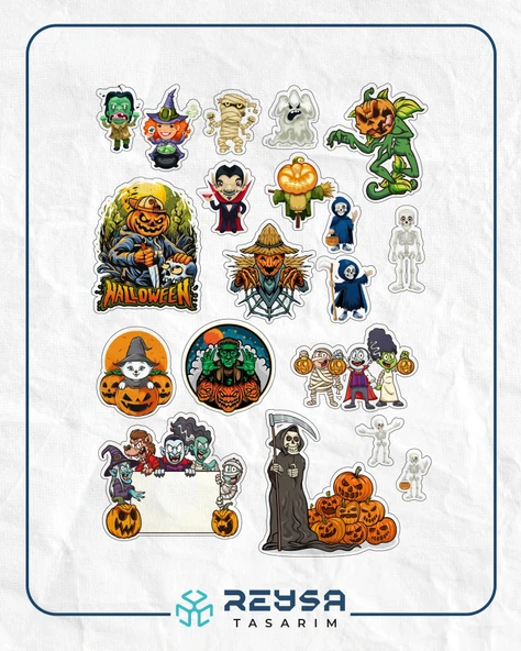 Hallowen Sticker Set 6 24 Parça Telefon, Tablet, Defter, Laptop Sticker ürün görseli 1