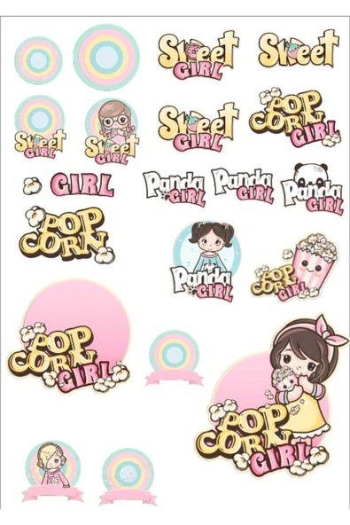 Tatlı Kız Sticker Set