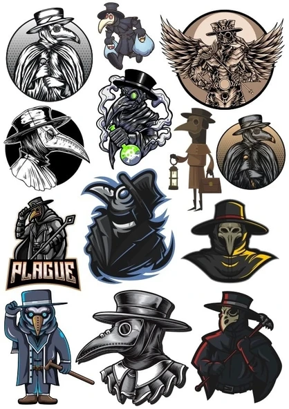 Korkunç Adam Sticker Set 13 Parça Telefon, Tablet, Defter, Laptop Sticker