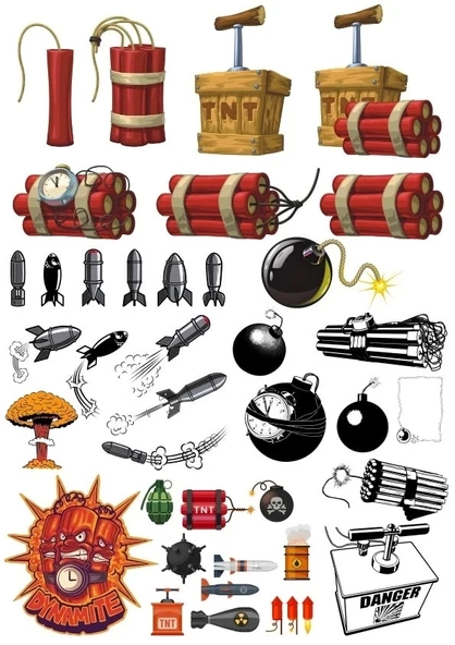 Dinamit Sticker Set 1 20 Parça Telefon, Tablet, Defter, Laptop Sticker ürün görseli 1