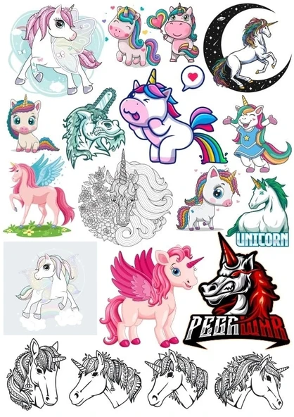 Pegasus Sticker Set 18 Parça Telefon, Tablet, Defter, Laptop Sticker ürün görseli 1