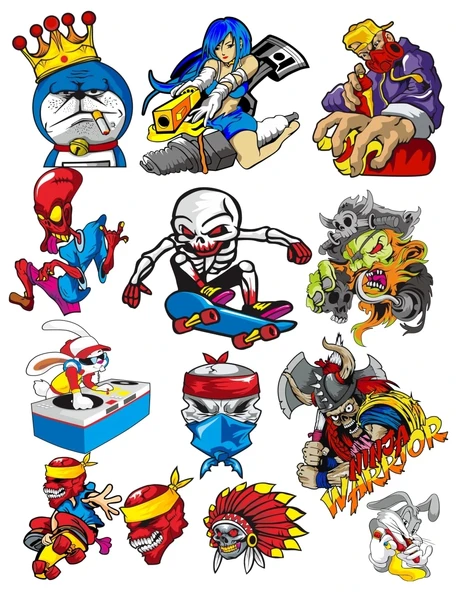 Tavşan Sticker Set 7 15 Parça Telefon, Tablet, Defter, Laptop Sticker ürün görseli 1