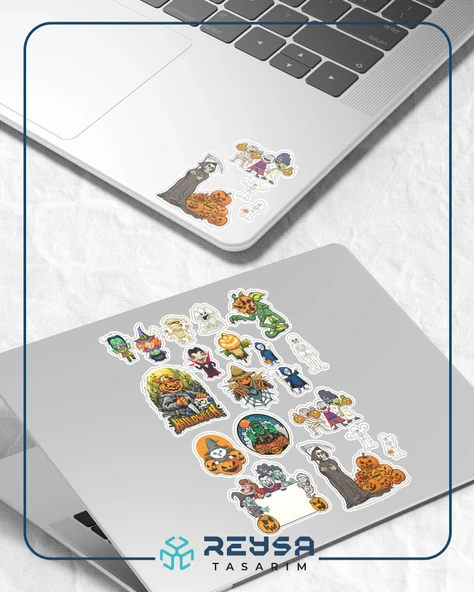 Hallowen Sticker Set 6 24 Parça Telefon, Tablet, Defter, Laptop Sticker - Resim 3