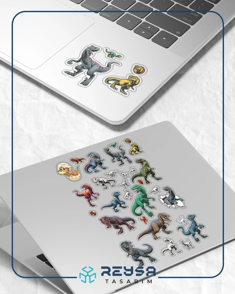 Dinozor Trex Sticker Set 1 - Resim 3