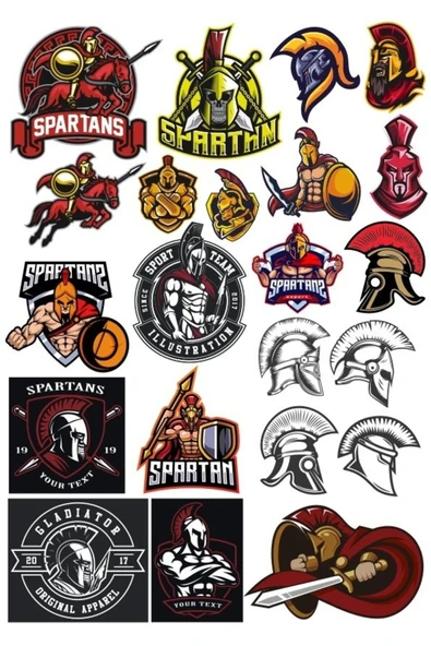 Spartalı Savaşçı Sticker Set 2 20 Parça Telefon, Tablet, Defter, Laptop Sticker ürün görseli 1
