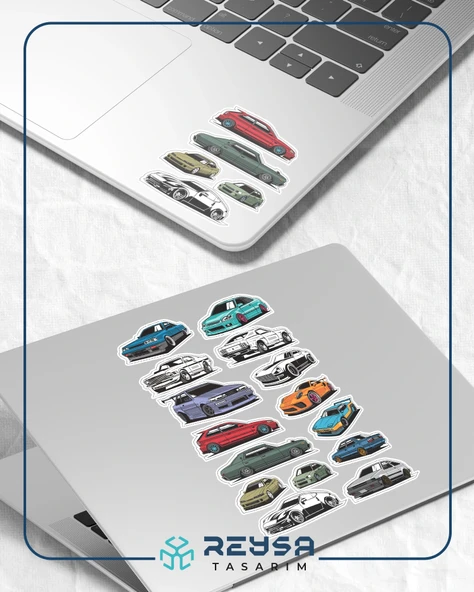 Arabalar Sticker Set 7 15 Parça Telefon, Tablet, Defter, Laptop Sticker - Resim 3