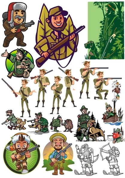 Avcı Sticker Set 22 Parça Telefon, Tablet, Defter, Laptop Sticker ürün görseli 1