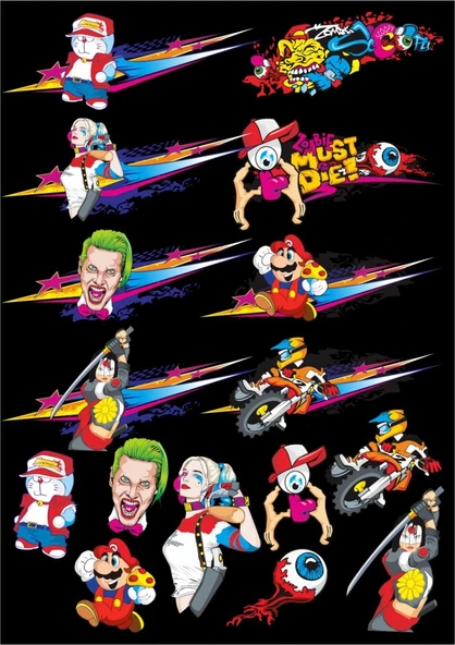 Joker Sticker Set 2 15 Parça Telefon, Tablet, Defter, Laptop Sticker ürün görseli 1