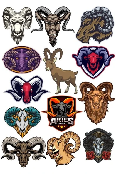 Keçi Sticker Set 6 12 Parça Telefon, Tablet, Defter, Laptop Sticker ürün görseli 1