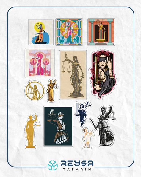 Themis Hukuk Sticker Set 12 Parça Telefon, Tablet, Defter, Laptop Sticker ürün görseli 1