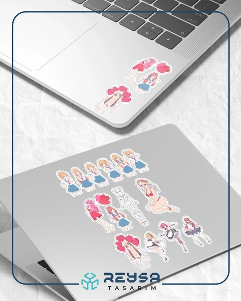 Anime Kızı Sticker Set 1 15 Parça Telefon, Tablet, Defter, Laptop Sticker - Resim 3