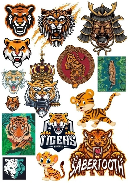 Kaplan Sticker Set 15 Parça Telefon, Tablet, Defter, Laptop Sticker ürün görseli 1