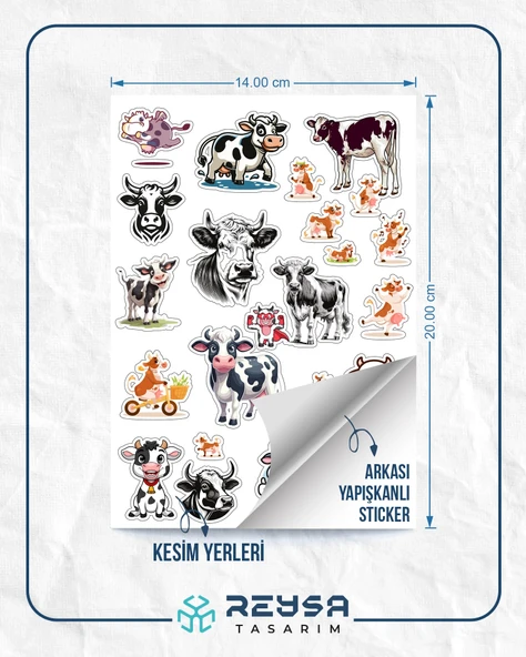 Sevimli İnek Sticker Set 2 - 2