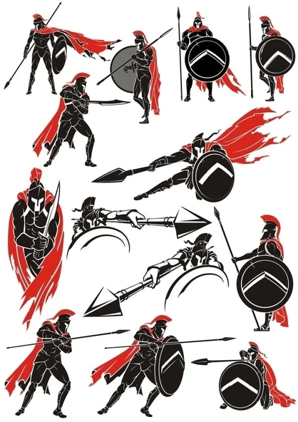 Spartalı Sticker Set 2 20 Parça Telefon, Tablet, Defter, Laptop Sticker ürün görseli 1