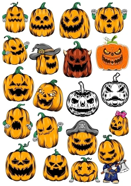 Balkabakları Sticker Set 4 16 Parça Telefon, Tablet, Defter, Laptop Sticker ürün görseli 1