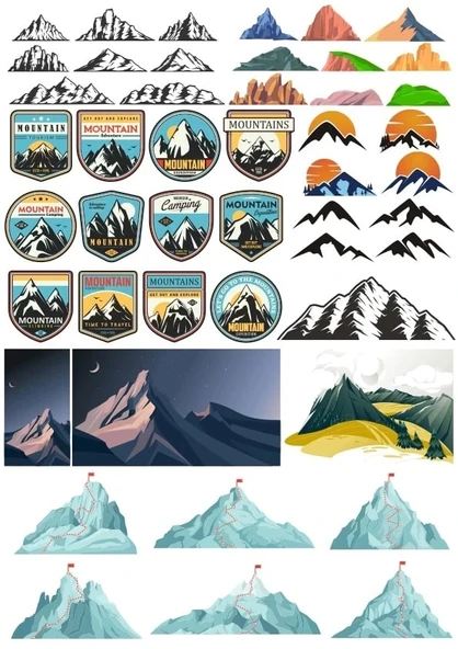 Dağlar Sticker Set 8 20 Parça Telefon, Tablet, Defter, Laptop Sticker ürün görseli 1