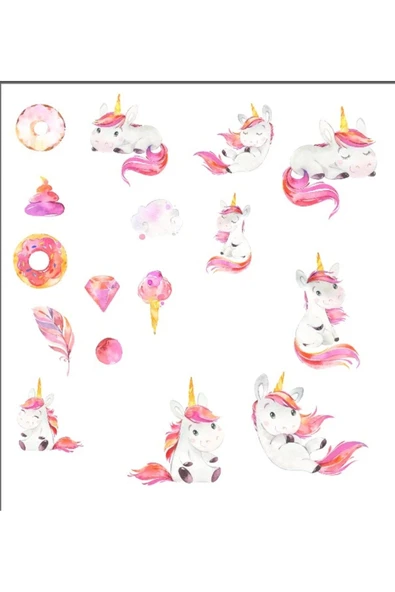 Sevimli Unicorn Sticker Set 1 ürün görseli 1