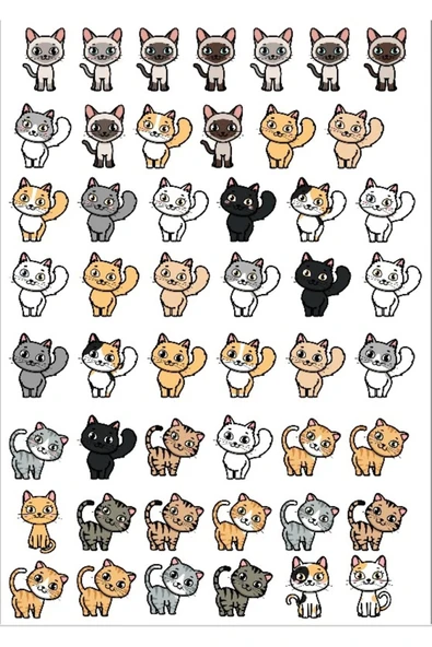 Minimal Kediler Sticker Set 2