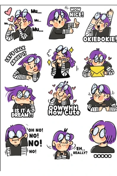 Heyecanlı Kız Sticker Set