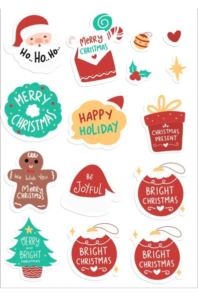 Noel Baba ve Noel Sticker Set