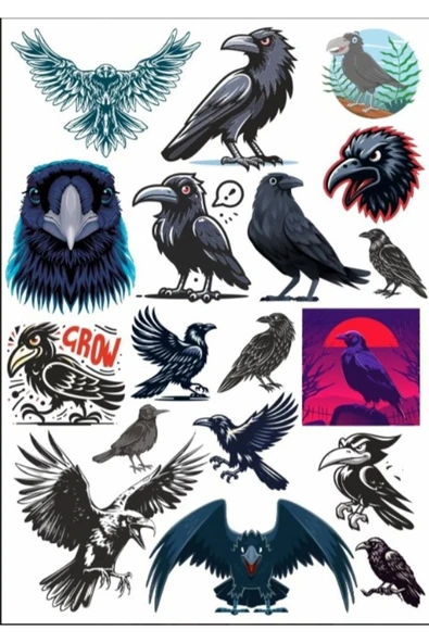 Crow Karga Sticker Set
