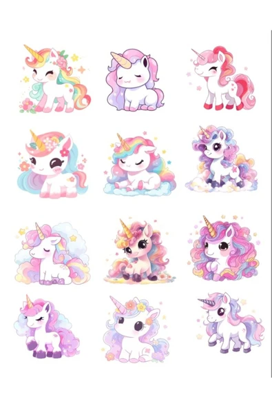 Tek Boynuzlu Atlar Sticker Set