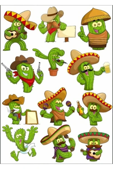 Kaktüs Adam Sticker Set 1