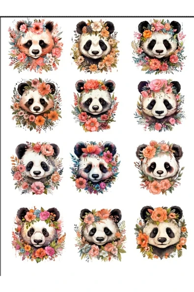 Sevimli Panda Sticker Set