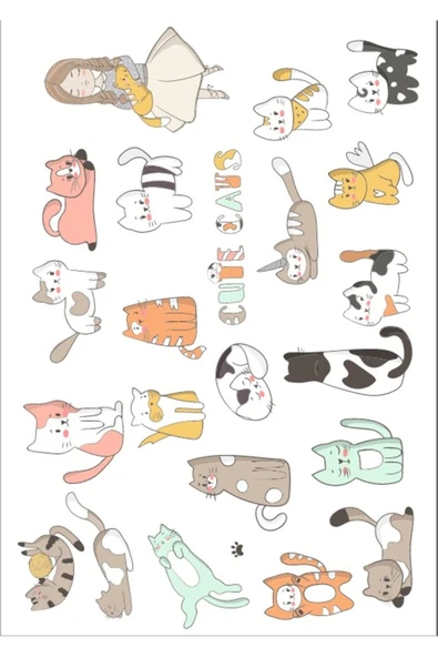 Tatlı Kediler Sticker Set