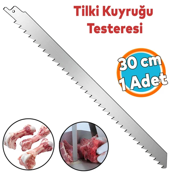 Tilki Kuyruğu Kemik Kesme Testeresi Kurban Et Paslanmaz Çelik Bıçak Buz Kesme Bıçağı Ağzı Ucu 30 cm ürün görseli 1