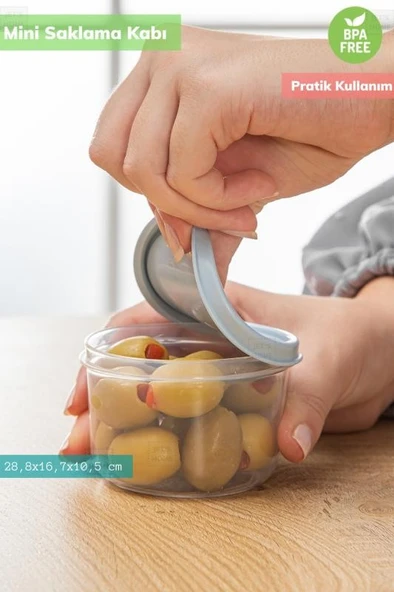 Saklama Kabı Mini Erzak Kabı Buzdolabı Kabı Yuvarlak Bpa Free 175 ml