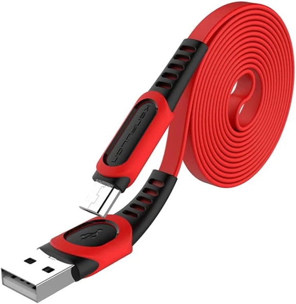 Zipax  Oppo A12 A15 A15sA31 Şarj Kablosu Micro USB Yassı 1Metre 2.4A - Resim 3