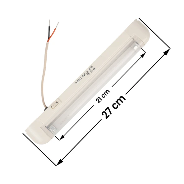 Mega Oto Market 6W 24V Karavan 27 cm Elektronik Floresan Kabin Tavan Lambası - Mavi Işık - 3