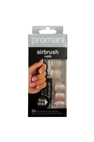 Promani Pembe Renk Takma Tırnak - Air Brush Nails Fingers 5011