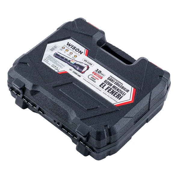 Wison El Feneri - Zoomlu - Şarjlı 60 W - Metal Gövde - Resim 6