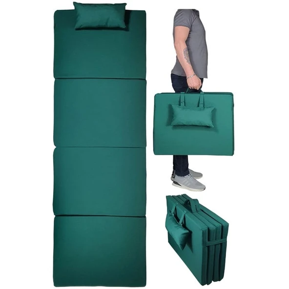 Reyo Taşınabilir Katlanır Su Geçirmez Plaj Havuz Şezlong Minderi Kamp Yatağı Çadır Matı Yeşil ürün görseli 1