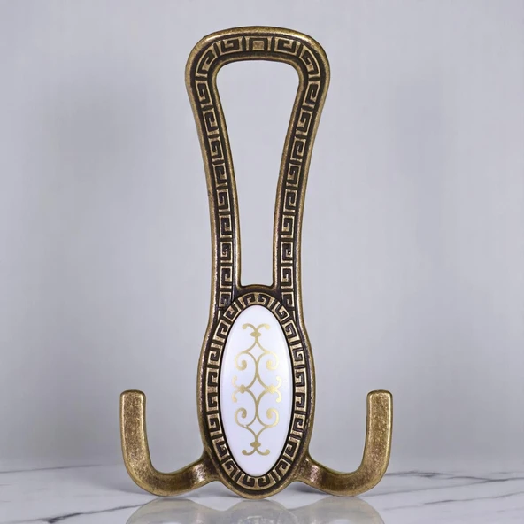 Metal Portmanto Vestiyer Duvar Dolap Elbise Mobilya Kapı Askısı Askılığı Askılık Antik Sarı - Resim 2