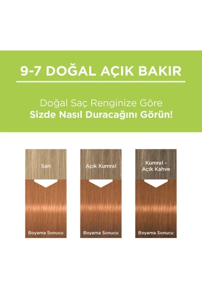 Palette Kalıcı Doğal Renkler Saç Boyası 9-7 Doğal Açık Bakır - 2