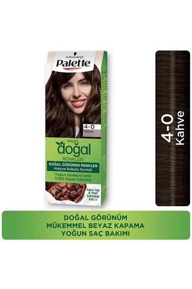 Palette Kalıcı Doğal Renkler Saç Boyası 4-0 Kahve - 2
