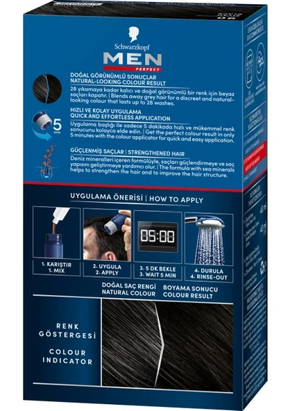 Men Perfect Schwarzkopf Saç Boyası 90 - Siyah - 4