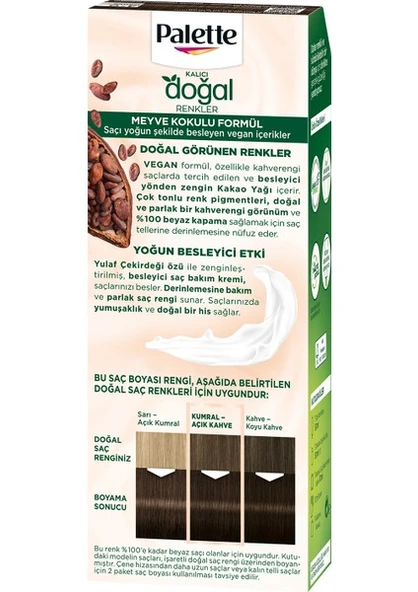 Palette Kalıcı Doğal Renkler Saç Boyası 4-0 Kahve - Resim 3