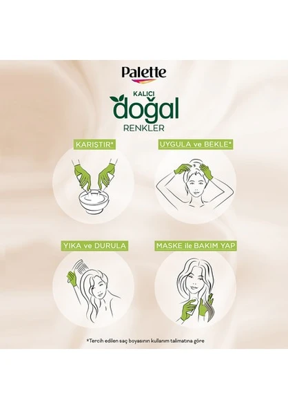 Palette Kalıcı Doğal Renkler Saç Boyası 4-0 Kahve - Resim 7