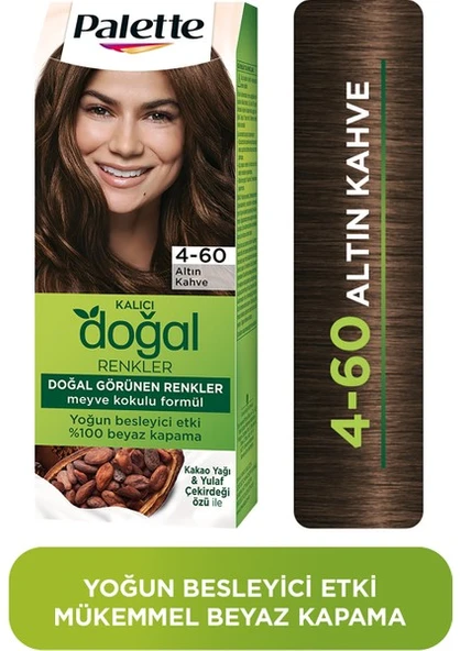 Palette Kalıcı Doğal Renkler Saç Boyası 4-60 Altın Kahve ürün görseli