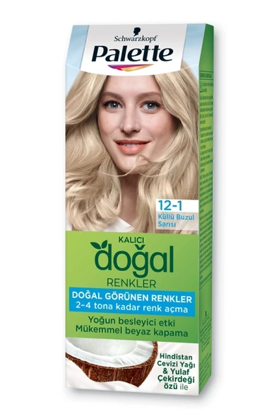 Palette Kalıcı Doğal Renkler 12-1 Küllü Buzul Sarısı - 2