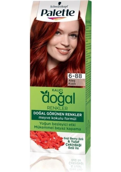 Palette Doğal Renkler Saç Boyası 6-88 Ateş Kızılı X 3 Adet - Resim 4