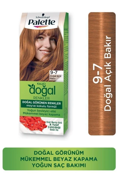 Palette Kalıcı Doğal Renkler Saç Boyası 9-7 Doğal Açık Bakır X 3 Adet - Resim 3