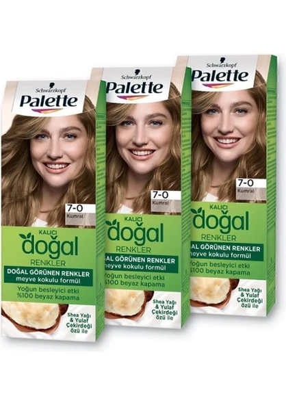 Palette Kalıcı Doğal Renkler Saç Boyası 7-0 Kumral x 3 Adet - Resim 2