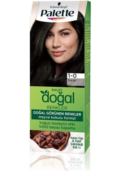 Palette Kalıcı Doğal Renkler Saç Boyası 1-0 Siyah x 3 Adet - Resim 4